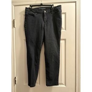 Hannah Jeans Womens Size 14 Skinny Leg Stretch Mid Rise Black Denim